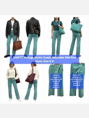 BNWTT Vintage Skotts Suede Mid-Rise Pants Size 6-8